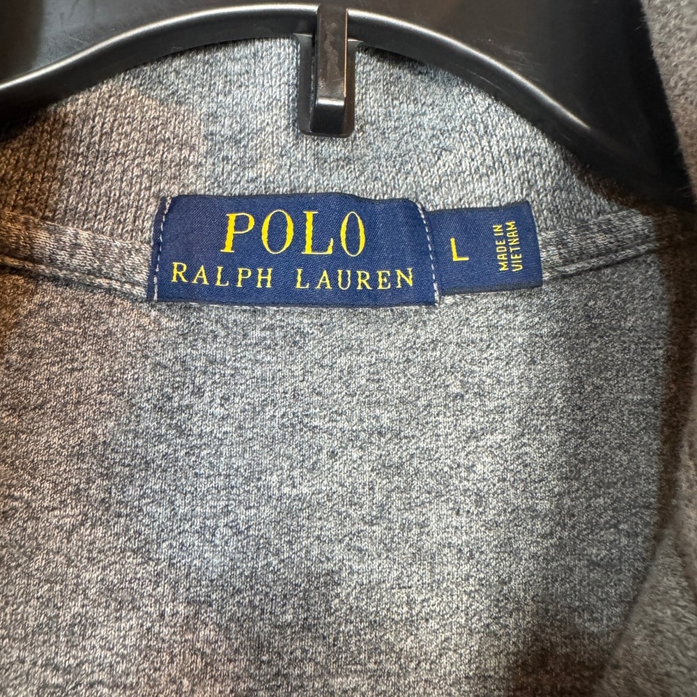 Polo Ralph Lauren Men's Luxury Jersey Quarter Zip Gray Pullover Size L Sweater - Picture 3 of 7